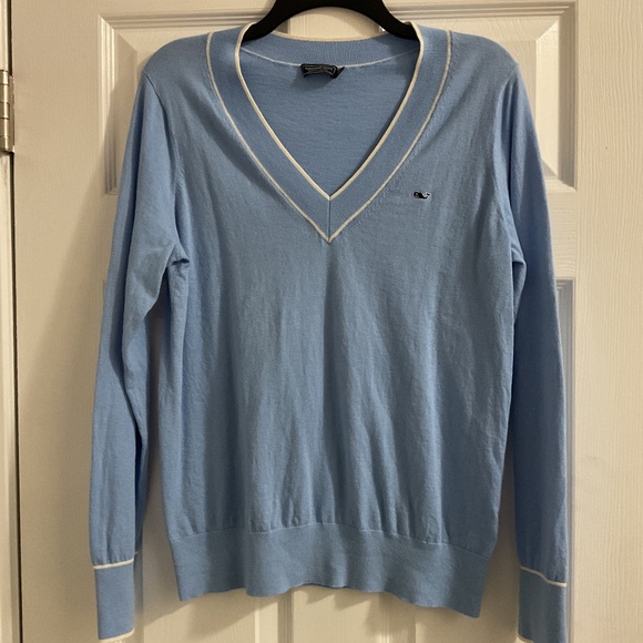 Vineyard Vines Women’s V-neck Cotton/Cashmere Blend Sweater, Medium - Picture 1 of 5